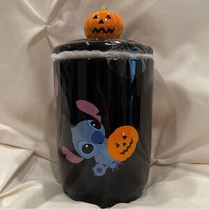 Disney Lilo & Stitch, Stitch with Pumpkins Fall Halloween Jar with Lid NWT